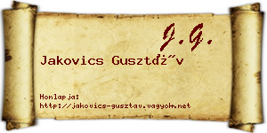 Jakovics Gusztáv névjegykártya