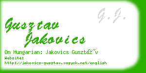 gusztav jakovics business card